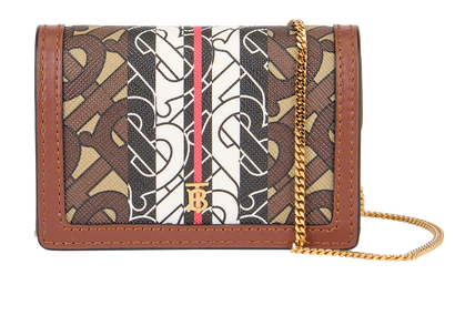 Burberry TB Card Case On Chain, front view